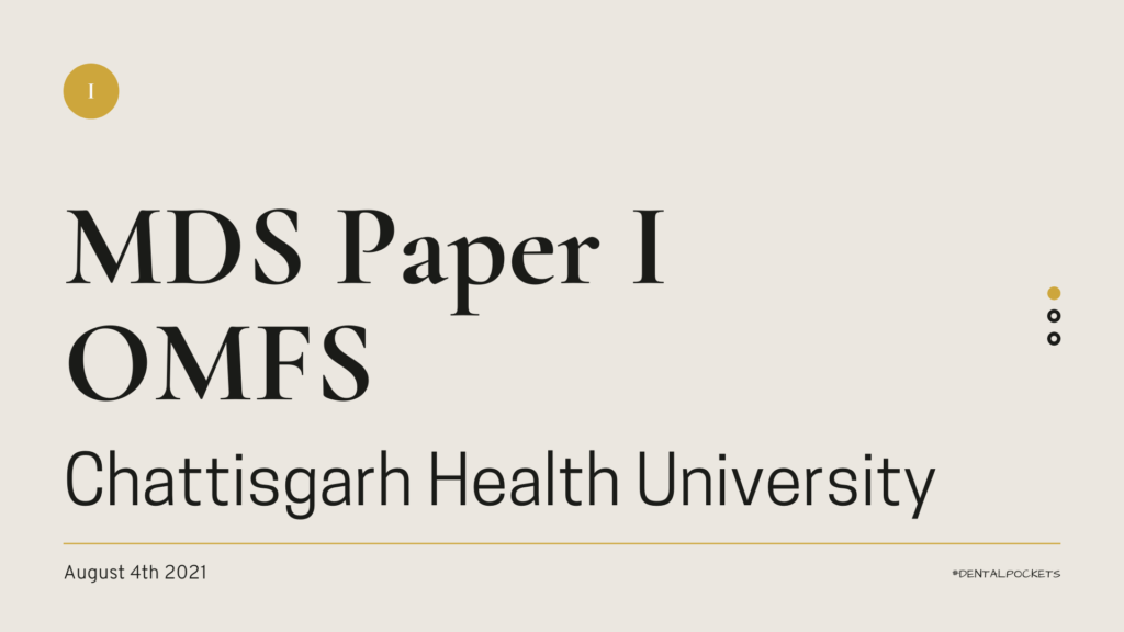 Mds Paper I OMFS Cg Health University